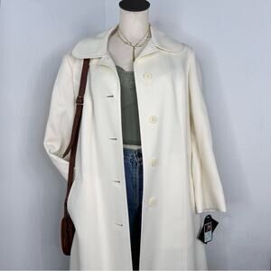 Vintage London Fog Cream Trench Coat Cream Light Academia Size 16 Petite